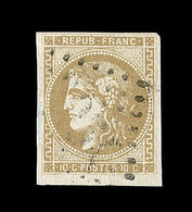 O EMISSION DE BORDEAUX  - O - N°43Ab - 10c Bistre Verdâtre - Report 1 - Infime Pelurage Ds La Marge - Certif. Calves - B - 1870 Ausgabe Bordeaux