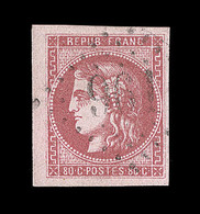 O EMISSION DE BORDEAUX  - O - N°49 - 80c Rose - Filet Voisin - TB/SUP - 1870 Emission De Bordeaux