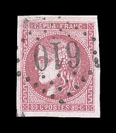 O EMISSION DE BORDEAUX  - O - N°49 - 80c Rose - Obl GC 610 - TB/SUP - 1870 Bordeaux Printing