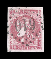 O EMISSION DE BORDEAUX  - O - N°49 - 80c Rose - Obl GC 610 - TB/SUP - 1870 Emission De Bordeaux