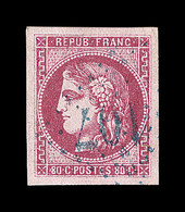 O EMISSION DE BORDEAUX  - O - N°49 - Obl. GC 107 En Bleu - Grdes Marges - TB - 1870 Emission De Bordeaux