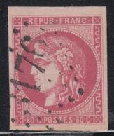 O EMISSION DE BORDEAUX  - O - N°49 - 80c Rose - Obl GC 1176 - TB/SUP - 1870 Bordeaux Printing