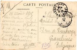 CP De Orléans Gare (15.08.1915) Pour Gravelins FM SM Postes Militaires - Army: Belgium