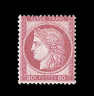 * CERES III ème REPUBLIQUE - * - N°57 - 80c Rose - Signé A. Brun - TB - 1871-1875 Cérès