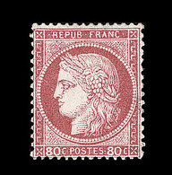 * CERES III ème REPUBLIQUE - * - N°57b - 80c Rose - Signé Roumet - Carmin Vif - TB - 1871-1875 Cérès