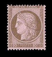 * CERES III ème REPUBLIQUE - * - N°58 - 10c Brun S/rose - Petit Format - TB - 1871-1875 Cérès