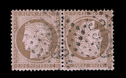 O CERES III ème REPUBLIQUE - O - N°58c - 10c Brun S/rose - Paire - Tête Bêche - TB - 1871-1875 Cérès