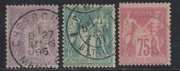 O TYPE SAGE - O - N°61, 81, 95 - 3 Valeurs - TB - Cartes Postales Types Et TSC (avant 1995)