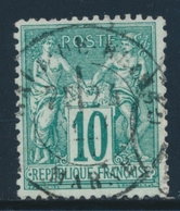 O TYPE SAGE - O - N°65 - 10c Vert - Belle Oblitération - TB - Cartes Postales Types Et TSC (avant 1995)