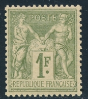 * TYPE SAGE - * - N°82 - 1F Olive - TB - Cartes Postales Types Et TSC (avant 1995)