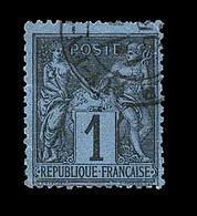 O TYPE SAGE - O - N°84 - 1c Noir S/Bleu De Prusse - TB - Standard- Und TSC-AK (vor 1995)