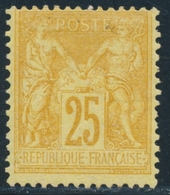 * TYPE SAGE - * - N°92 - 25c Bistre S/jaune - Signé - TB - Cartes Postales Types Et TSC (avant 1995)