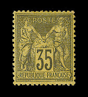 * TYPE SAGE - * - N°93 - 35c Violet Noir S/jaune - TB Centrage - TB - Cartes Postales Types Et TSC (avant 1995)