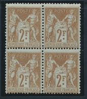 ** TYPE SAGE - ** - N°105 - Bloc De 4 - 1 Ex * - Frais - TB - Cartes Postales Types Et TSC (avant 1995)