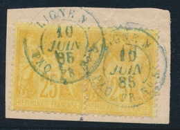 F OBLITERATIONS DIVERSES - F - N°92 Paire - Obl Maritime - Ligne N - 10/06/85 - Cachet Bleu - TB - Autres & Non Classés