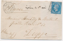 L Emission Napoléon Non Dentelé Sur Lettre - L - N°22 - 20c Bleu - Obl. Grille - Càd Corps Exp. D'Italie/2° Division - 8 - 1849-1876: Periodo Classico