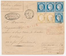 DEV Emission IIIème République Sur Lettre - DEV - N°55 Paire , N°60 X4 Dt Bde De 3 - Obl PC Du GC 459 - T16 Besse En Cha - 1849-1876: Classic Period