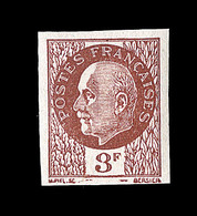 ** PERIODE SEMI-MODERNE - ** - N°525B - 3F Brun Rouge - N. Dentelé - TB - Unused Stamps