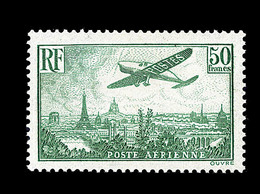 ** POSTE AERIENNE - ** - N°14 - 50F Vert Jaune - Signé JF Brun - TB - 1927-1959 Ungebraucht