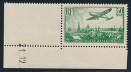 ** POSTE AERIENNE - ** - N°14a - 50Fvert - CDF - Certif. CALVES - TB - 1927-1959 Neufs