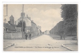 (22487-77) Perthes En Gatinais - La Place Et La Route De Melun - Cycle Automobile - M Mazieres - Perthes