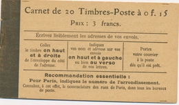 ** CARNETS ANCIENS - ** - N°130 C5 - S/2ème Page "Taxe Révisée Le 12 Août 1919" - Papier GC - TB - Sonstige & Ohne Zuordnung