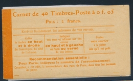 ** CARNETS ANCIENS - ** - N°158 C1 - Couv. Postale - TB - Autres & Non Classés