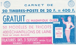 ** CARNETS ANCIENS - ** - N°1011B C10 - Série S3.58 - Daté 21/2/58 - TB - Other & Unclassified