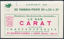 ** CARNETS ANCIENS - ** - N°1263 - Série S.5.64 - Pub Le Bas CARAT - 0,25c Decaris - TB - Other & Unclassified