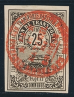 O COL. POSTAUX DE PARIS POUR PARIS (Réf. Maury) - O - N°1 - 25c Noir - Obl. Rouge - TB - Gebraucht