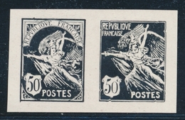 (*) ESSAIS - (*) - N°107 - Petite Epreuve Collective - 2 Allégories Diff. De La Marseillaise - 50c Noir - TB - Unused Stamps