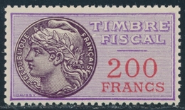 ** TIMBRES FISCAUX - ** - N°48a - 200F - TB - Other & Unclassified