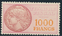 * TIMBRES FISCAUX - * - N°52a - 1000F - TB - Andere & Zonder Classificatie