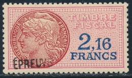 * TIMBRES FISCAUX - * - N°80 - 2,16F - Surch. Epreuve - TB - Sonstige & Ohne Zuordnung