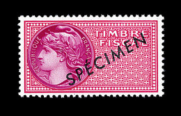 ** TIMBRES FISCAUX - ** - NON EMIS - Sans Valeur Faciale - Rose S/rose Vif - Surch. SPECIMEN - TB - Andere & Zonder Classificatie