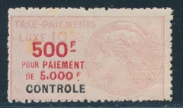 * TIMBRES FISCAUX - TAXE DE LUXE - * - N°29B - 500F - TB - Other & Unclassified