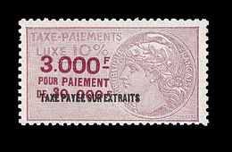 * TIMBRES FISCAUX - TAXE DE LUXE - * - N°66 - 3000F - TB - Andere & Zonder Classificatie