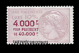 * TIMBRES FISCAUX - TAXE DE LUXE - * - N°67 - 4000F - TB - Other & Unclassified