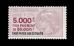 * TIMBRES FISCAUX - TAXE DE LUXE - * - N°68 - 5000F - TB - Autres & Non Classés