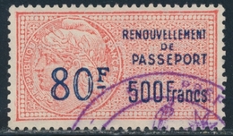 O TIMBRES FISCAUX - PASSEPORTS - O - N°9 - 80F/500F - TB - Other & Unclassified