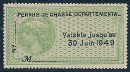 ** TIMBRES FISCAUX - PERMIS DE CHASSE - ** - N°53 - TB - Andere & Zonder Classificatie