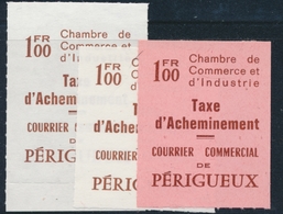 (*) TIMBRES DE GREVE (REF. MAURY) - (*) - N°33 (x3) Dt 1 Ex Brun S/rose - PERIGUEUX - TB - Autres & Non Classés