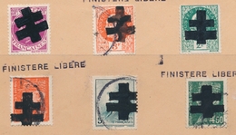 L LIBERATION (Réf. MAYER 2015) - L - Audierne - N°1, 6, 14, 17, 20 Et 22 - Obl. S/petit Feuillet - N°17 Type I - Les Aut - Befreiung