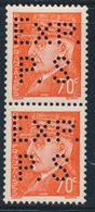 ** LIBERATION (Réf. MAYER 2015) - ** - Saumur - N°1 - Pétain 70c Orange - Perforé E.P.S. - Paire Verticale - Signé - TB - Befreiung