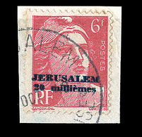 F POSTES JERUSALEM  - F - N°3 - Obl. Grd Cachet - Mèches Reliées - TB - Guerre (timbres De)