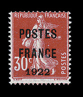 (*) PREOBLITERES - (*) - N°38 - 30c Rouge - Signé Thiaude - TB - 1893-1947