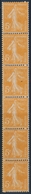 ** ROULETTES - ** - N°8 - 5c Semeuse Orange (N°158c) - Bde De 6 - TB - Rollen