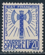 ** TIMBRES DE SERVICE - ** - N°7 - 1F20 Bleu - TB - Mint/Hinged