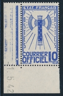 ** TIMBRES DE SERVICE - ** - N°13 - 10F Bleu - C. Daté 1/5/42 - TB - Mint/Hinged