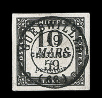 O TIMBRES TAXE - O - N°1 - 10c Noir - Superbe Oblitération De Guebwiller - 13/03/59 - Superbe - 1859-1959 Gebraucht